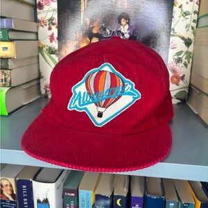 Vintage Red Corduroy Albuquerque Cap with Balloon Patch